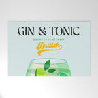 Minimal Gin Tonic cocktail illustration - Aqua Orange Welcome Mat Gallery Image 1