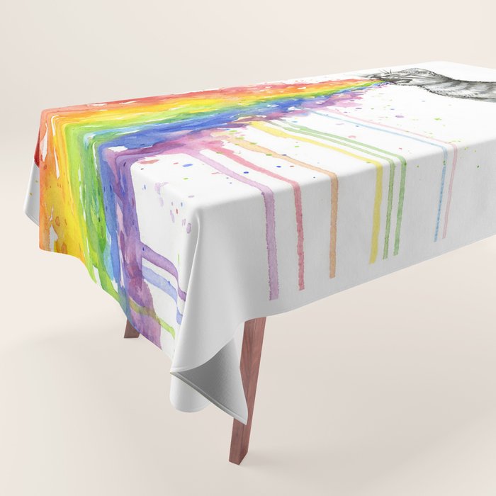 Kitten Puking Rainbow Tablecloth Gallery Image 1