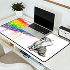 Kitten Puking Rainbow Desk Mat Gallery Image 2