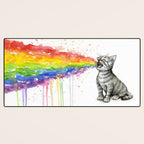 Kitten Puking Rainbow Desk Mat Gallery Image 3