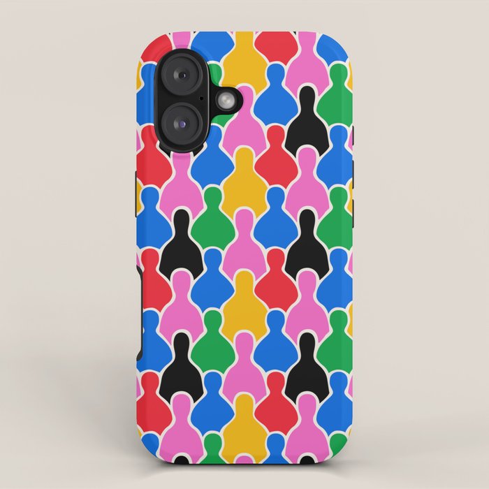 Colorful diverse people crowd art pattern iPhone Case Gallery Image 1