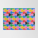 Colorful diverse people crowd art pattern Rug Gallery Image 2