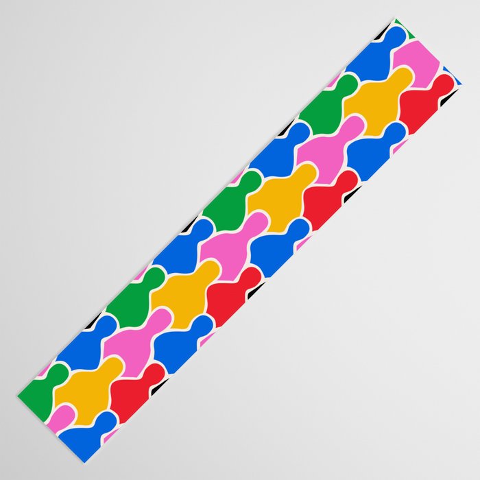 Colorful diverse people crowd art pattern Table Runner Gallery Image 3