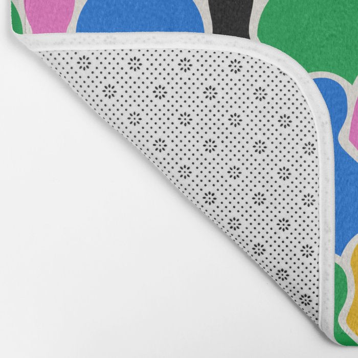 Colorful diverse people crowd art pattern Bath Mat Gallery Image 2