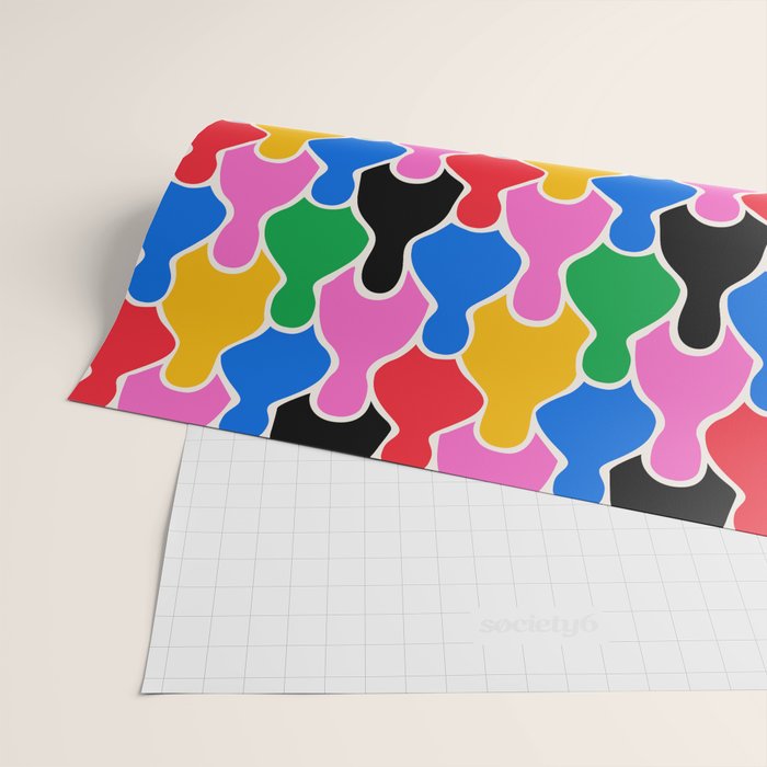 Colorful diverse people crowd art pattern Wrapping Paper Gallery Image 2