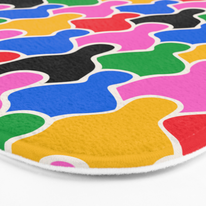 Colorful diverse people crowd art pattern Bath Mat Gallery Image 3
