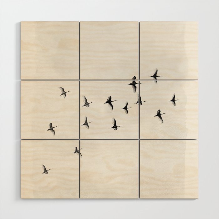 Flock of Birds Wood Wall Art Gallery Image 1