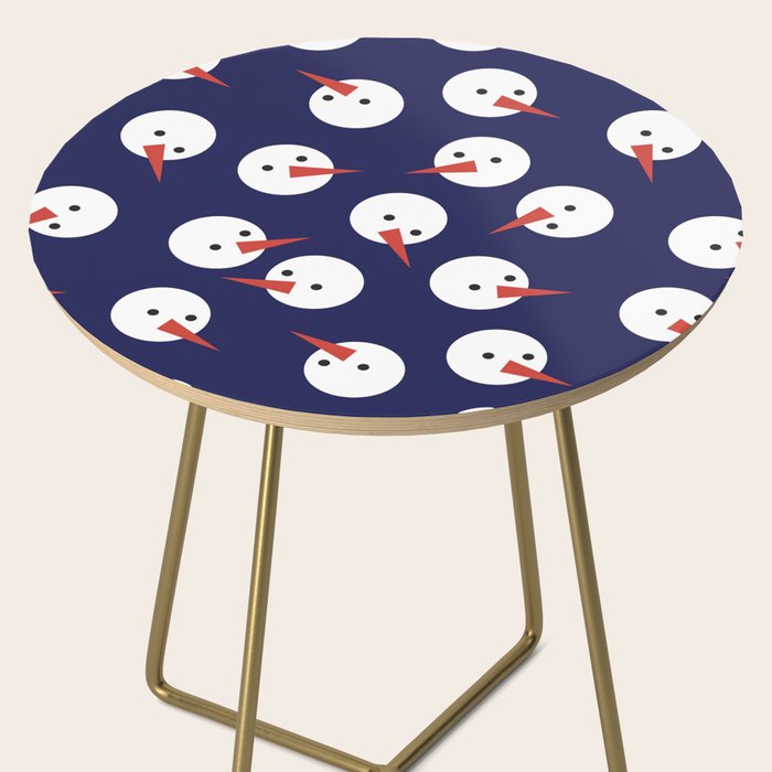 Snowmen pattern on dark Side Table Gallery Image 2