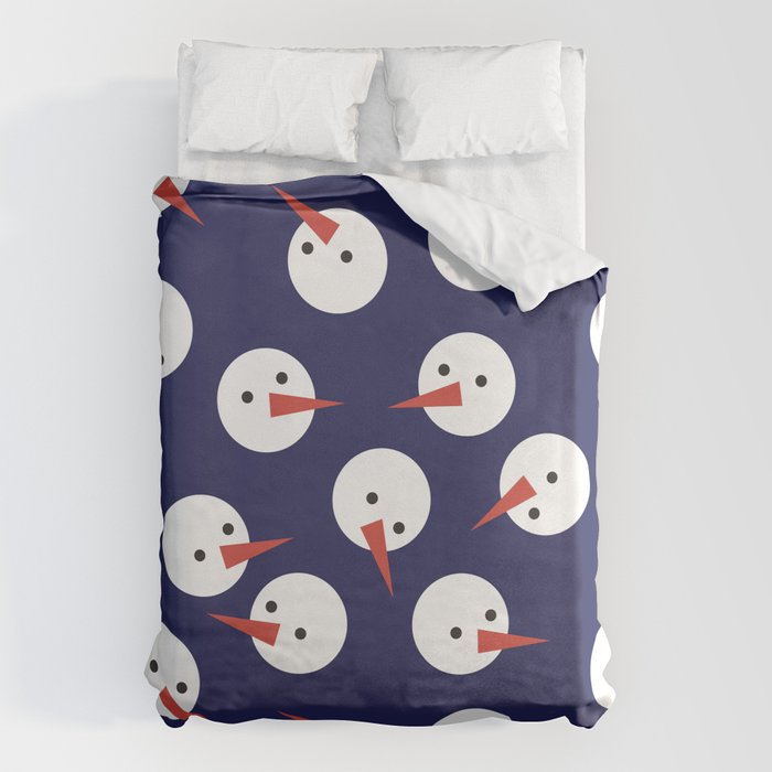 Snowmen pattern on dark Duvet Cover Gallery Image 1