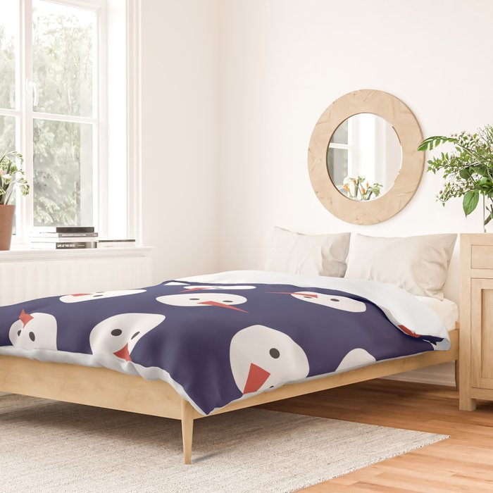 Snowmen pattern on dark Duvet Cover Gallery Image 2