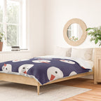 Snowmen pattern on dark Duvet Cover Gallery Image 2