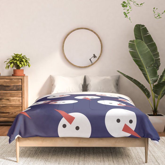 Snowmen pattern on dark Comforter Gallery Image 3