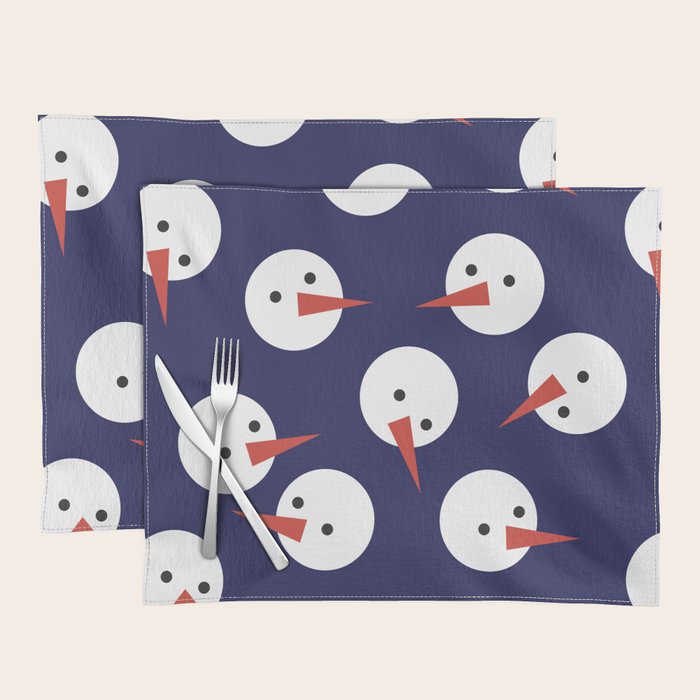 Snowmen pattern on dark Placemat Gallery Image 1