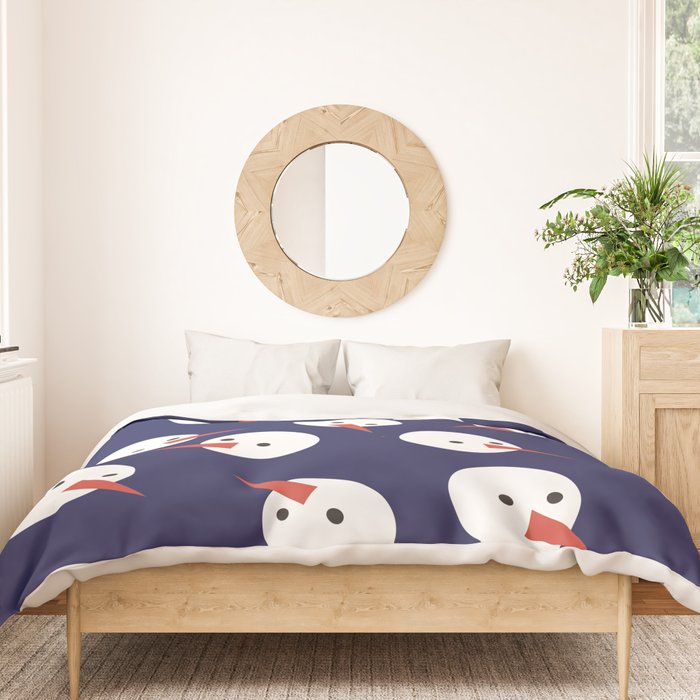 Snowmen pattern on dark Duvet Cover Gallery Image 3