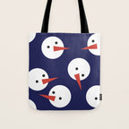 Snowmen pattern on dark Tote Bag Gallery Image 1