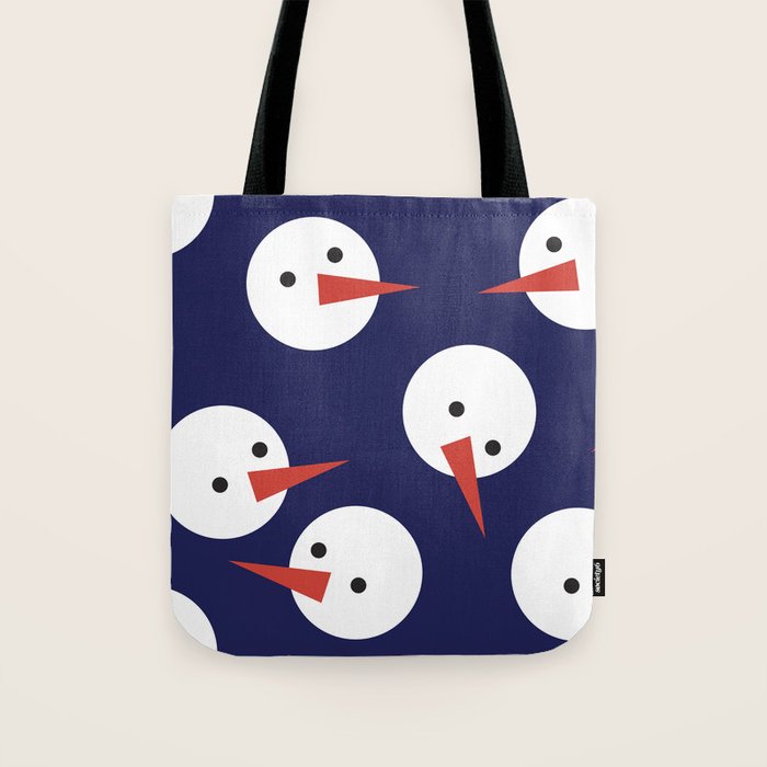 Snowmen pattern on dark Tote Bag Gallery Image 1