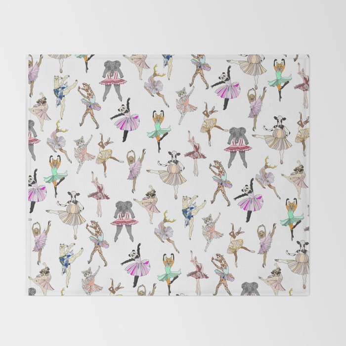 Animal Ballerinas Throw Blanket Gallery Image 2