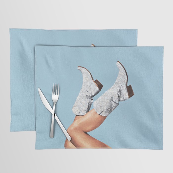 These Boots - Glitter Blue II Placemat Gallery Image 1