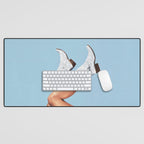 These Boots - Glitter Blue II Desk Mat Gallery Image 1