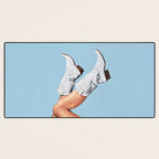 These Boots - Glitter Blue II Desk Mat Gallery Image 3