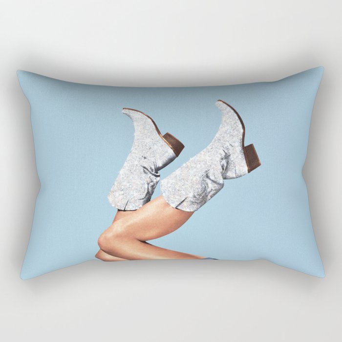 These Boots - Glitter Blue II Rectangular Pillow Gallery Image 2