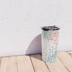 Modern Flowers Print, Coral, Pink and Teal Travel Mug Gallery Image 4