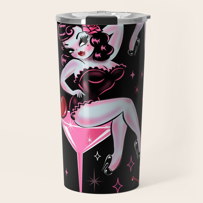 Cherry Martini Girl Travel Mug Gallery Image 1