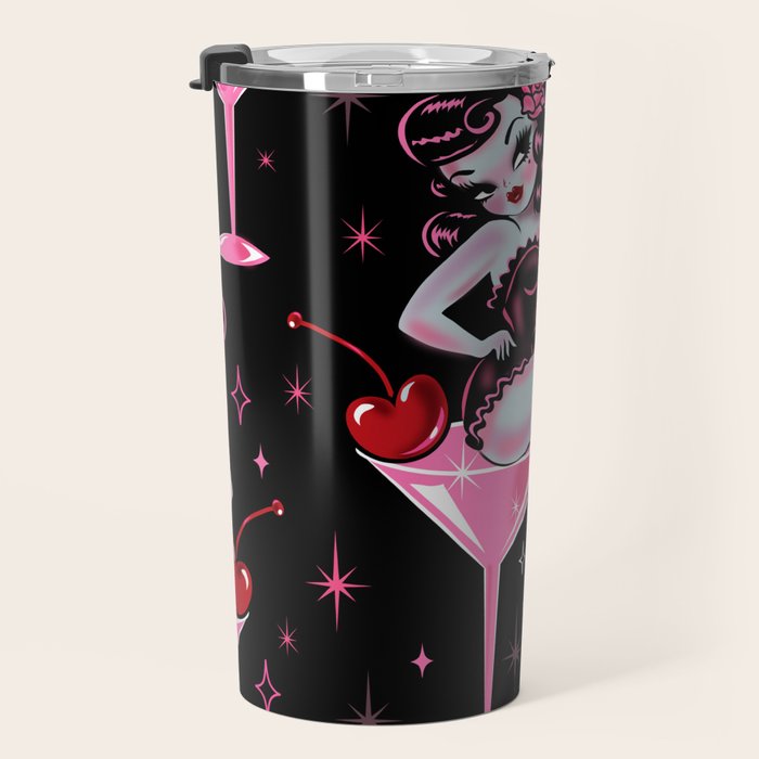 Cherry Martini Girl Travel Mug Gallery Image 3