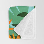 Tropical Ocean View Landscape Illustration Throw Blanket Gallery Image 3
