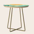 Tropical Ocean View Landscape Illustration Side Table Gallery Image 1