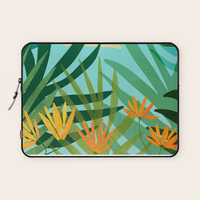 Tropical Ocean View Landscape Illustration Laptop Sleeve Gallery Image 1