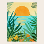 Tropical Ocean View Landscape Illustration Poster Gallery Image 4