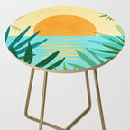 Tropical Ocean View Landscape Illustration Side Table Gallery Image 2