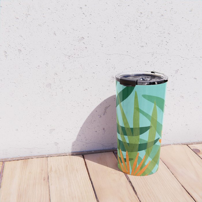 Tropical Ocean View Landscape Illustration Travel Mug Gallery Image 4