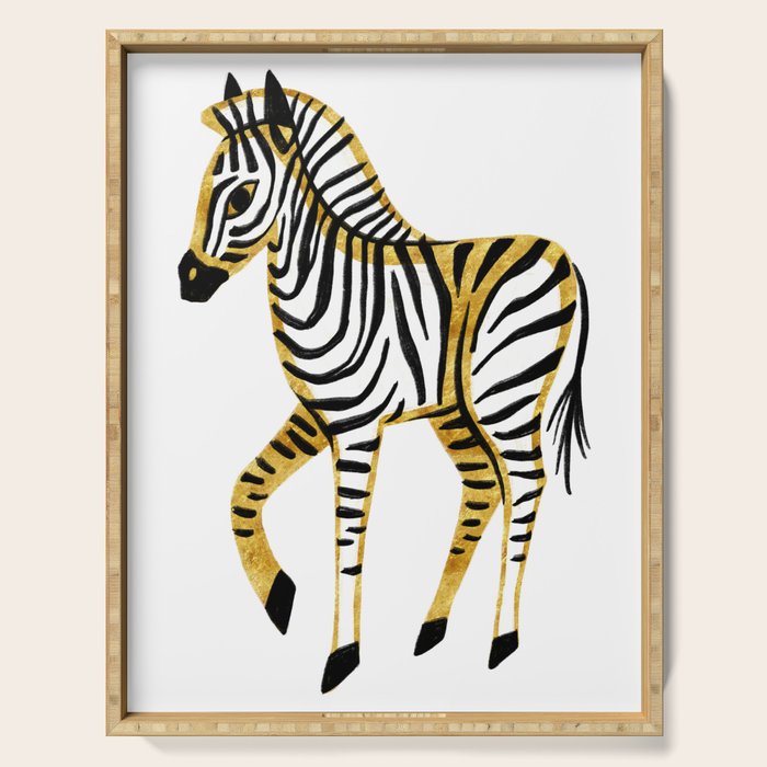 Gold Zebra Serving Tray Gallery Image 1
