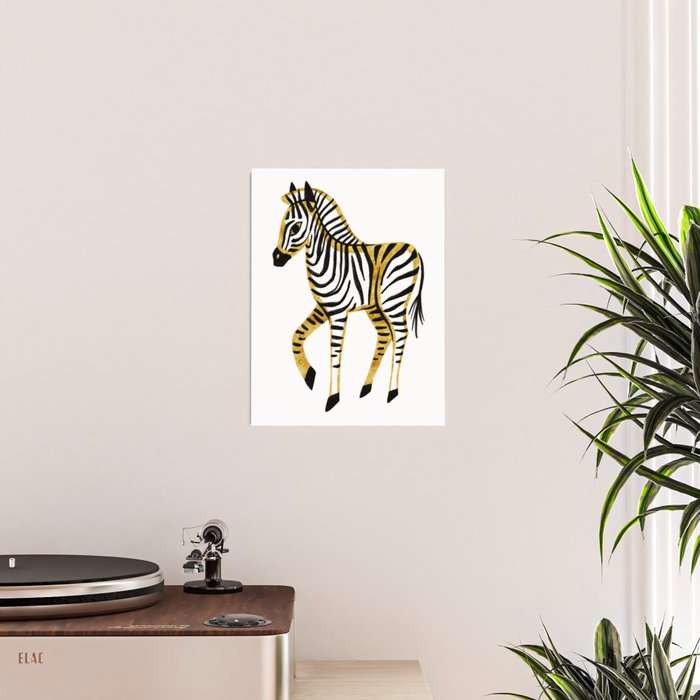 Gold Zebra Poster Gallery Image 2