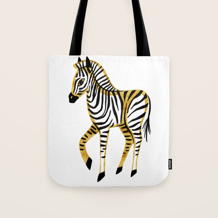 Gold Zebra Tote Bag Gallery Image 1