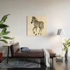 Gold Zebra Wood Wall Art Gallery Image 2