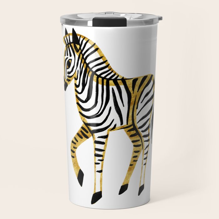 Gold Zebra Travel Mug Gallery Image 1