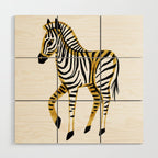 Gold Zebra Wood Wall Art Gallery Image 1