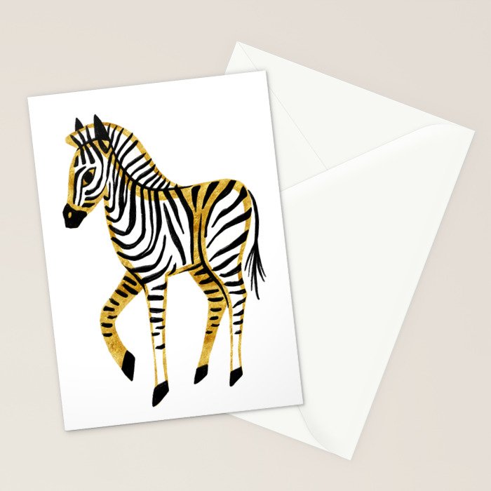 Gold Zebra Stationery Card Gallery Image 2