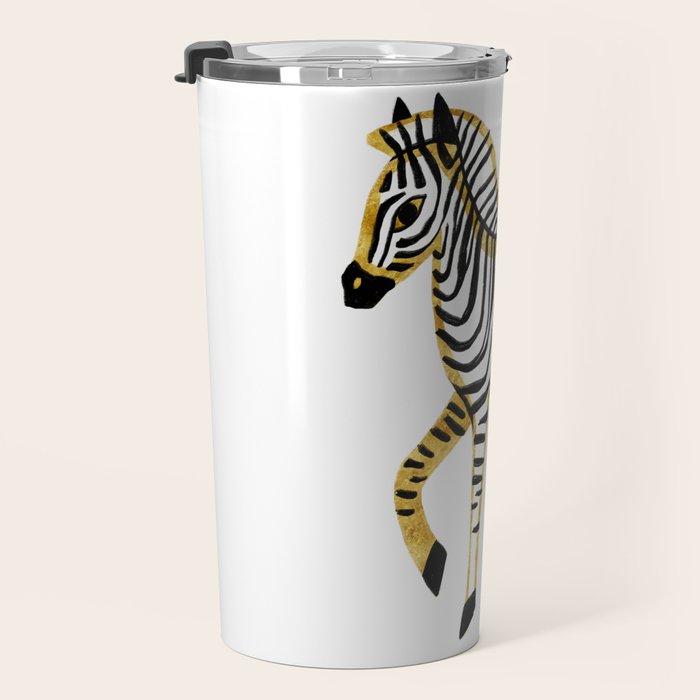 Gold Zebra Travel Mug Gallery Image 3
