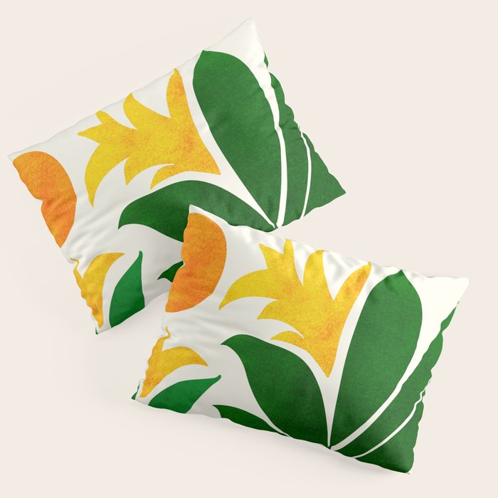 Mid Century Emerald Garden Botanical Pillow Sham Gallery Image 1