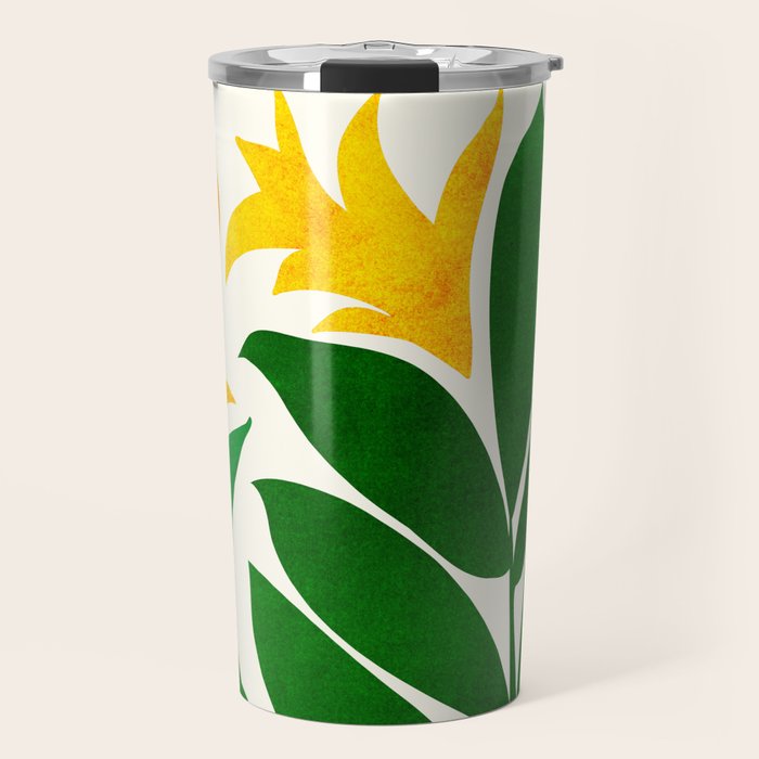 Mid Century Emerald Garden Botanical Travel Mug Gallery Image 1