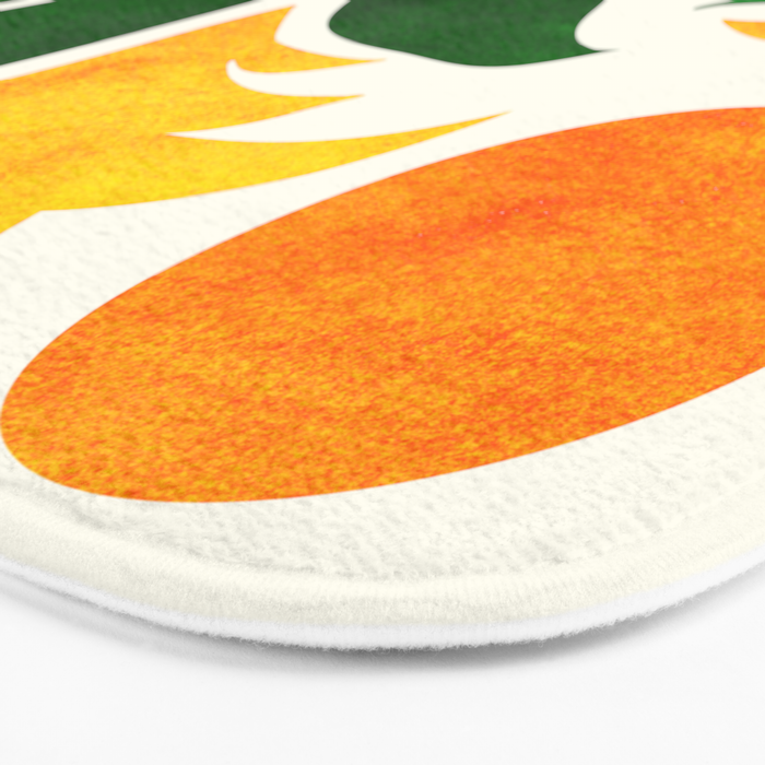 Mid Century Emerald Garden Botanical Bath Mat Gallery Image 3