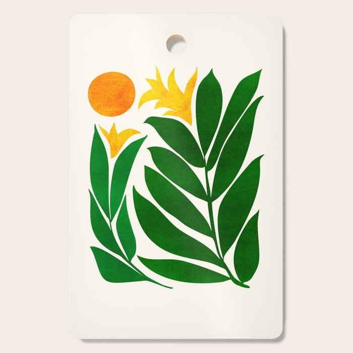 Mid Century Emerald Garden Botanical Cutting Board Gallery Image 1