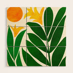Mid Century Emerald Garden Botanical Wood Wall Art Gallery Image 1