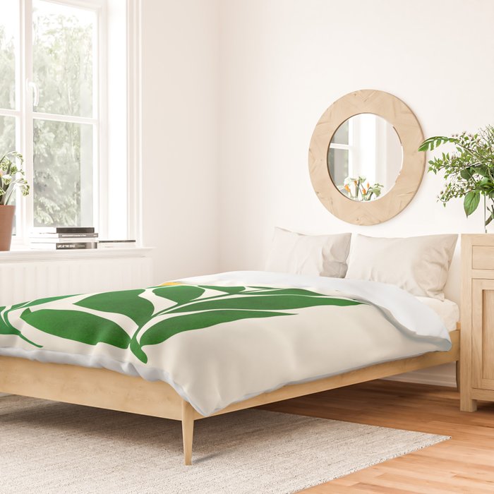Mid Century Emerald Garden Botanical Duvet Cover Gallery Image 2