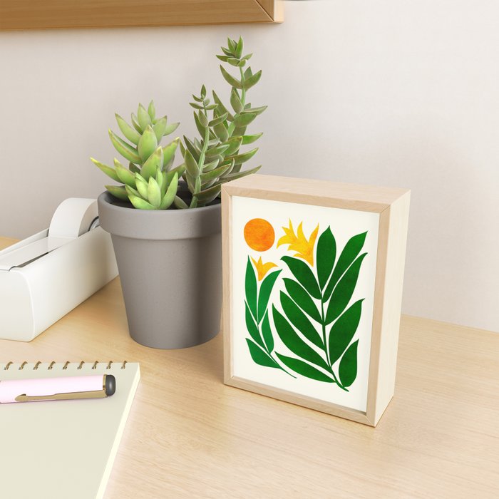 Mid Century Emerald Garden Botanical Mini Art Print Gallery Image 2