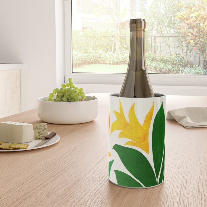 Mid Century Emerald Garden Botanical Wine Chiller Gallery Image 4